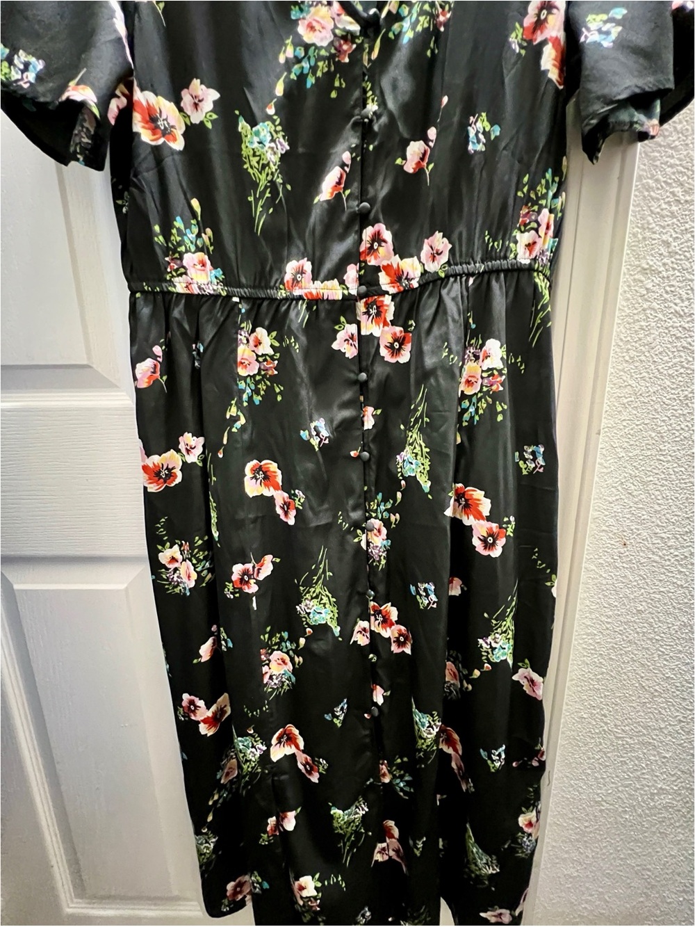 Missguided black floral maxi dress US women’s 8 UK 12 NWOT - Picture 6 of 16